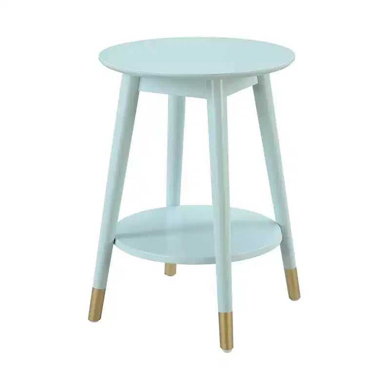 Table d'appoint ronde avec étagère inférieure – écume de mer / expresso / blanc / noir, unitaire