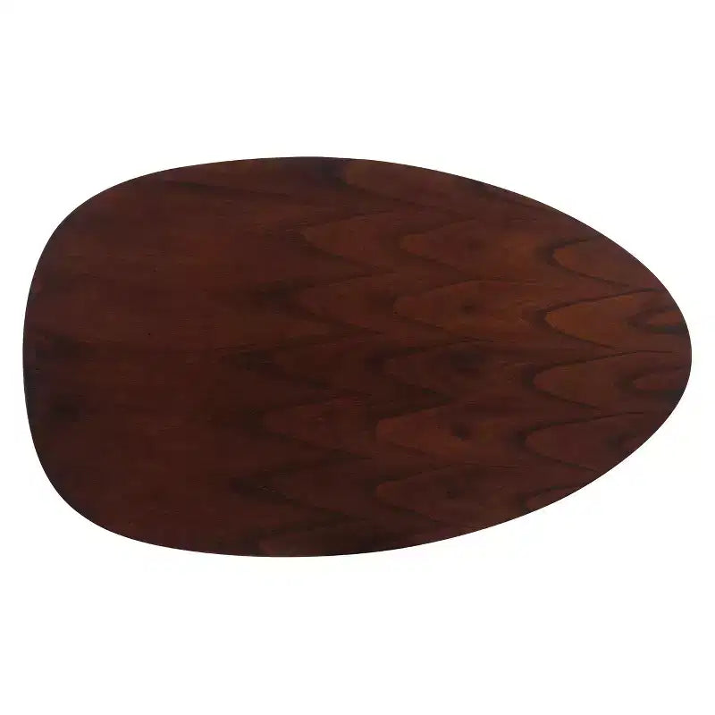 Table basse ovale Noyer naturel – Moderne milieu de siècle, 1 place