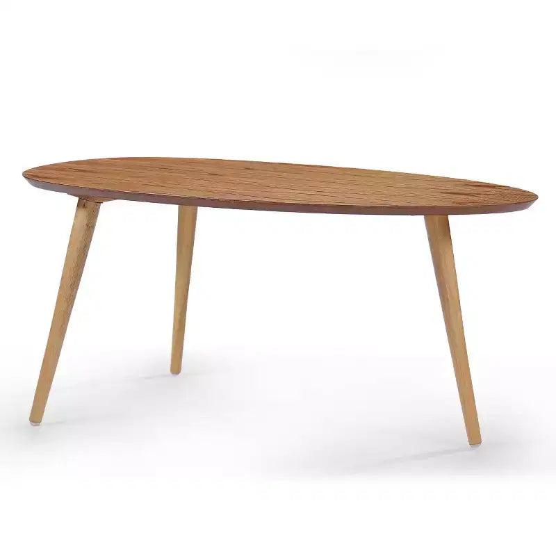 Table basse ovale Noyer naturel – Moderne milieu de siècle, 1 place