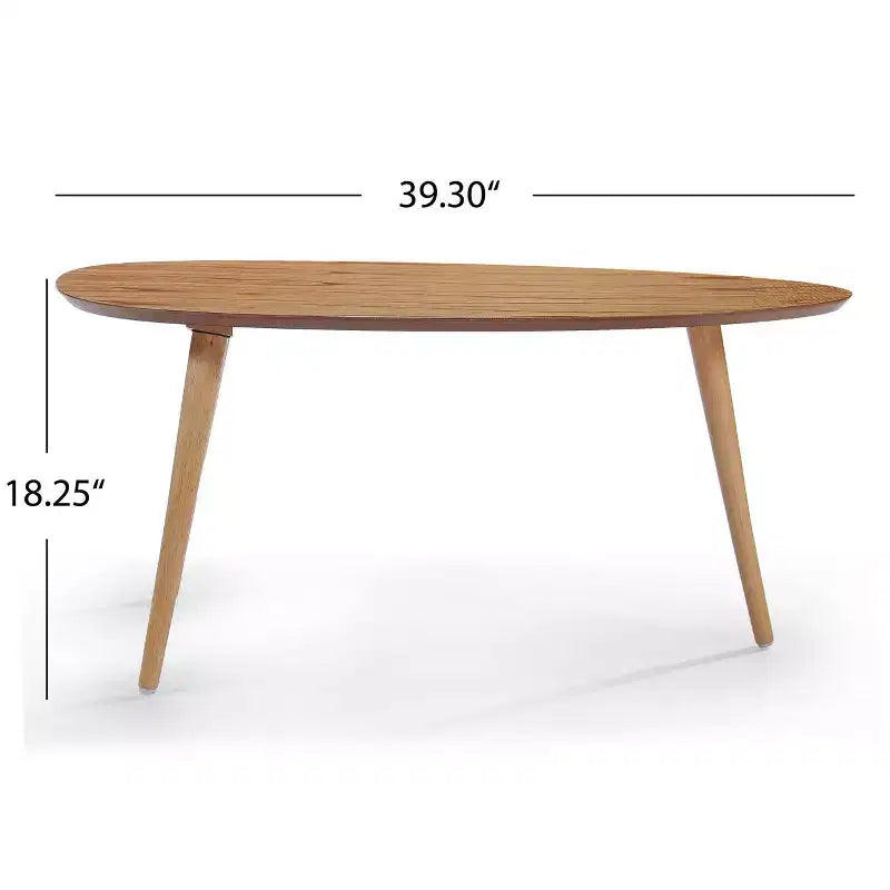 Table basse ovale Noyer naturel – Moderne milieu de siècle, 1 place