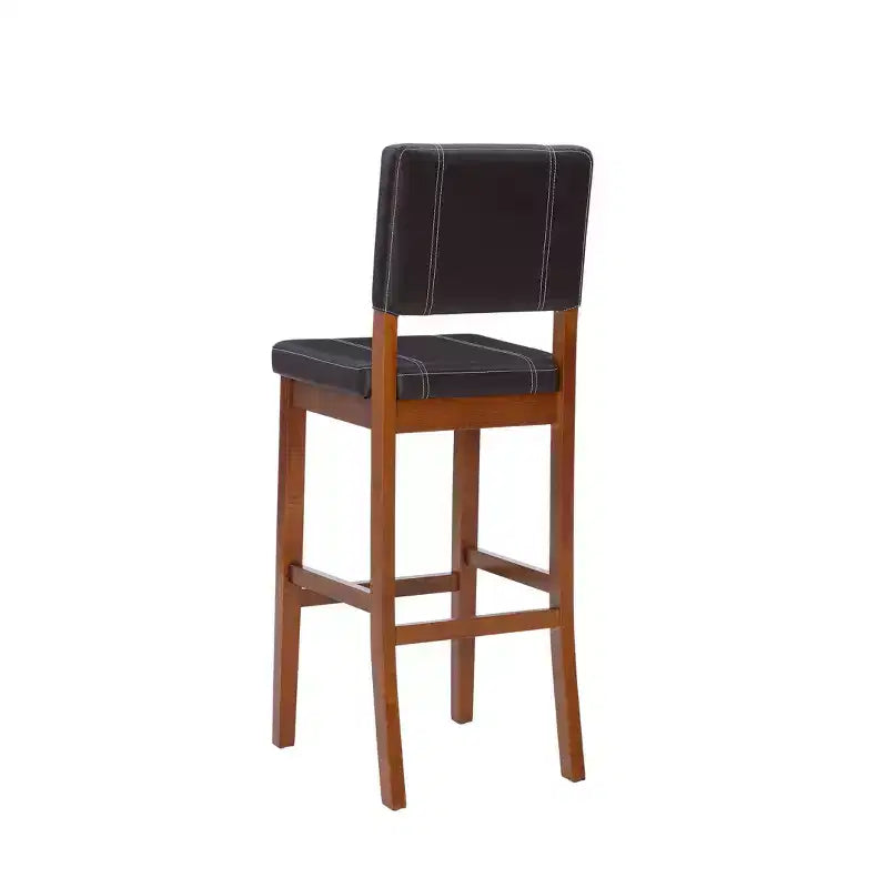 Tabouret de bar rembourré avec dossier, couleur crème clair/marron, 1 place