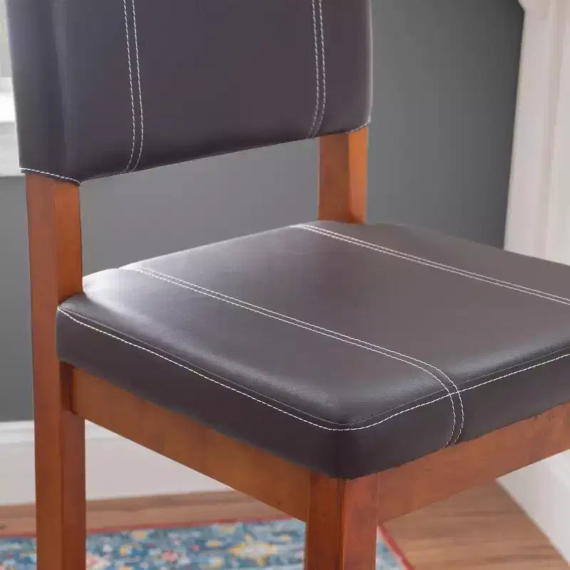 Tabouret de bar rembourré avec dossier, couleur crème clair/marron, 1 place