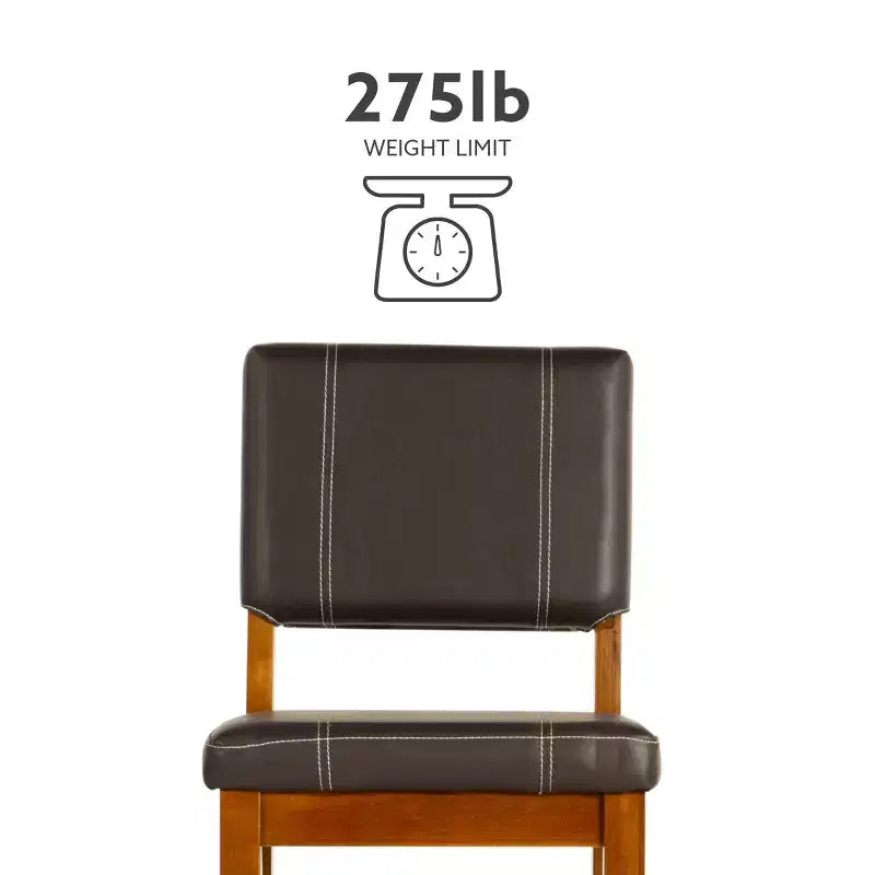 Tabouret de bar rembourré avec dossier, couleur crème clair/marron, 1 place