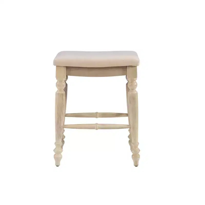 Tabouret de bar sans dossier, assise rembourrée, 1 place – Noir / Bleu / Blanc cassé / Noyer