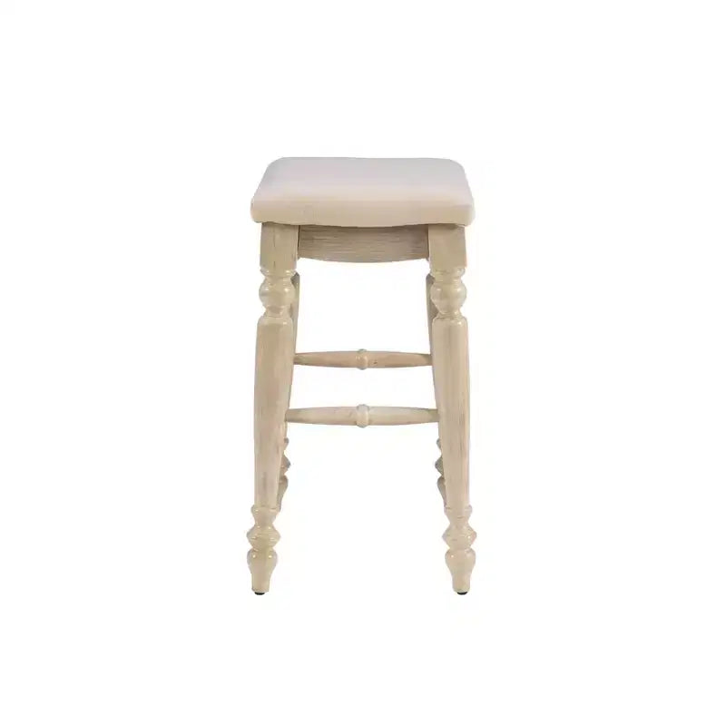 Tabouret de bar sans dossier, assise rembourrée, 1 place – Noir / Bleu / Blanc cassé / Noyer