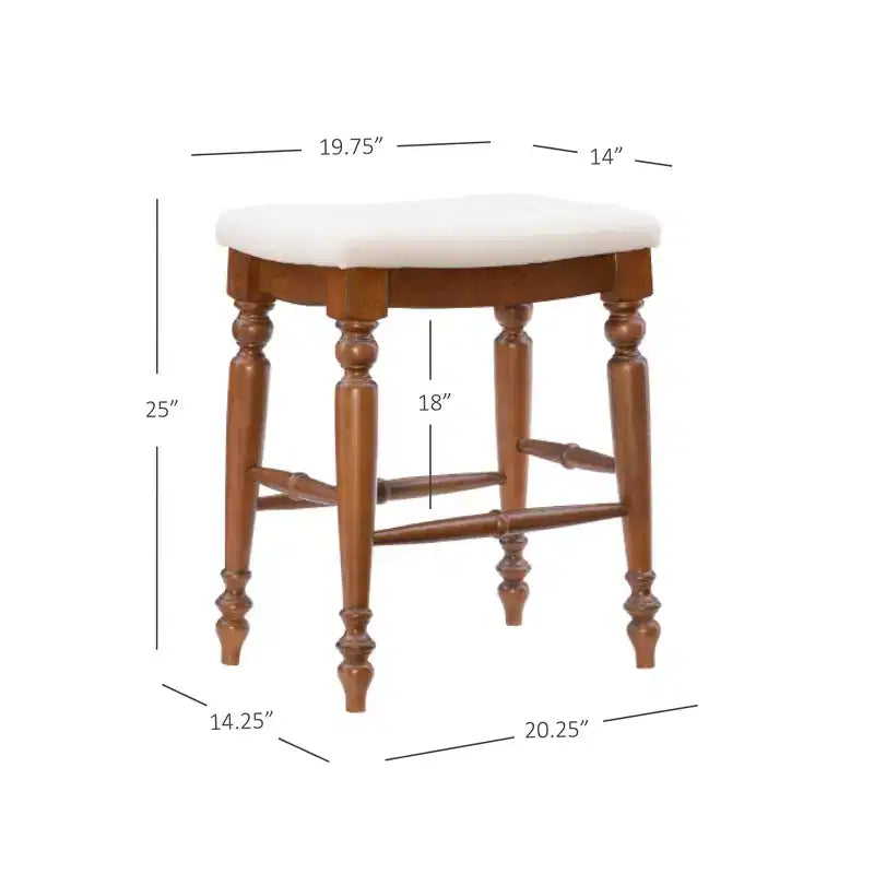 Tabouret de bar sans dossier, assise rembourrée, 1 place – Noir / Bleu / Blanc cassé / Noyer