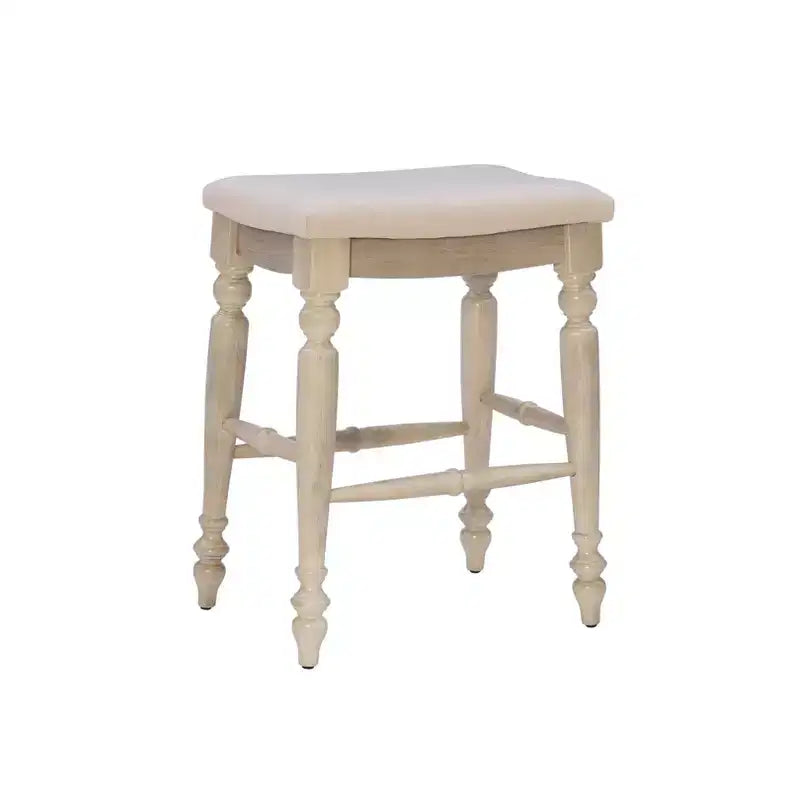Tabouret de bar sans dossier, assise rembourrée, 1 place – Noir / Bleu / Blanc cassé / Noyer