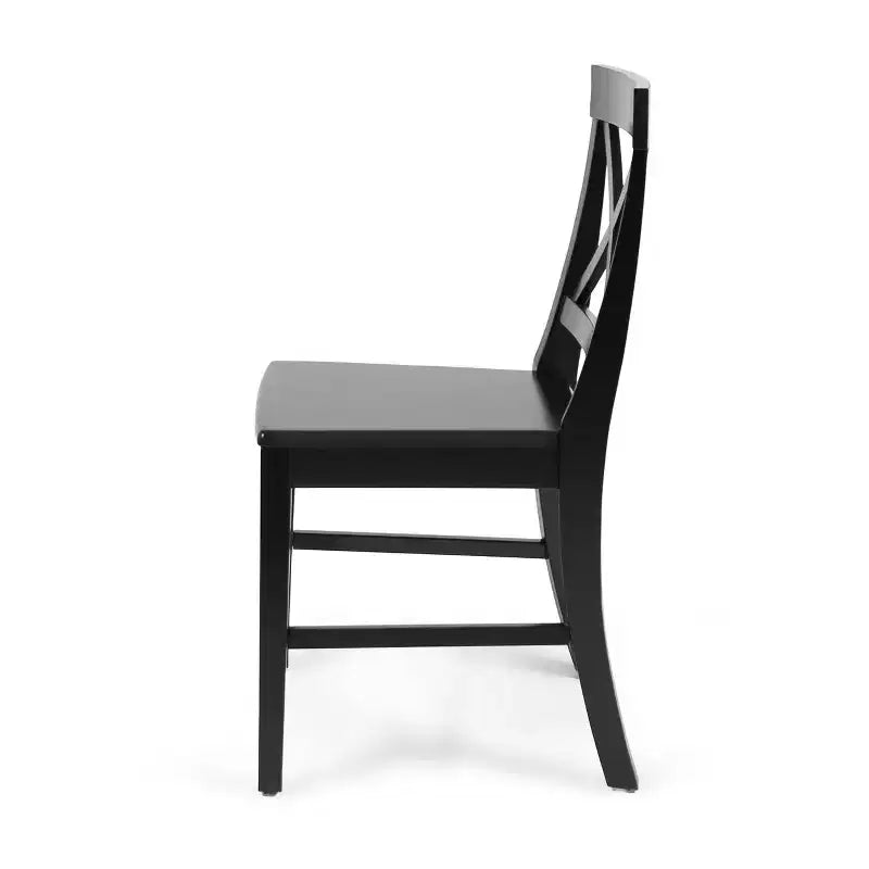 Chaise de salle à manger Acacia style ferme noir/gris clair/noyer/blanc, lot de 2