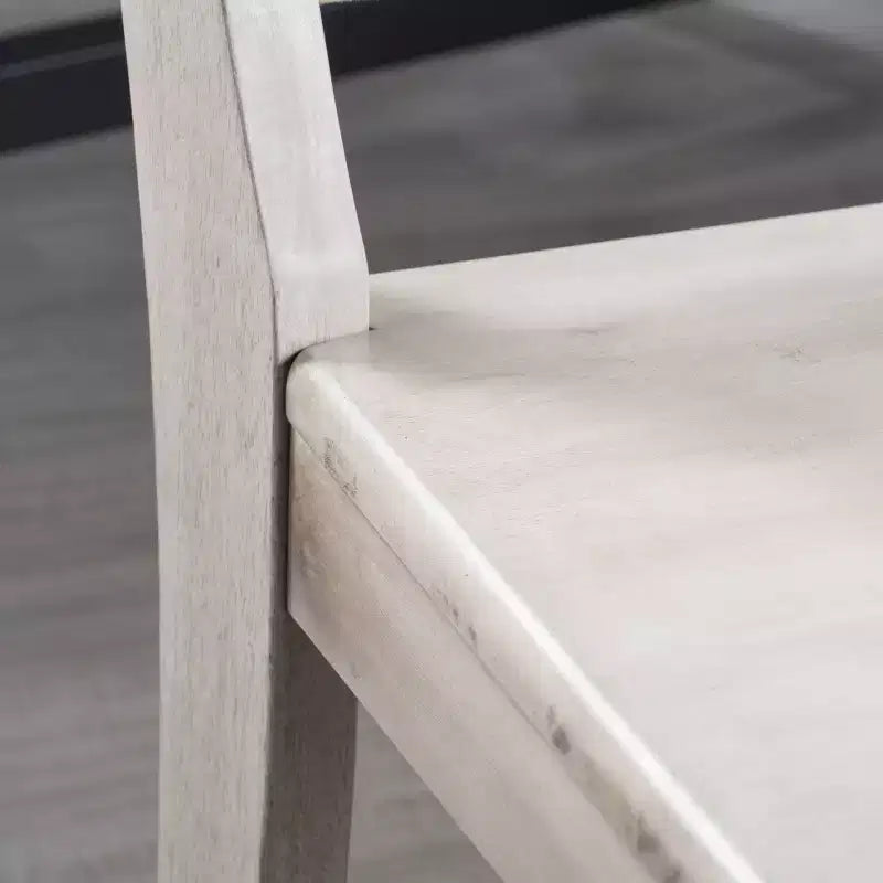 Chaise de salle à manger Acacia style ferme noir/gris clair/noyer/blanc, lot de 2