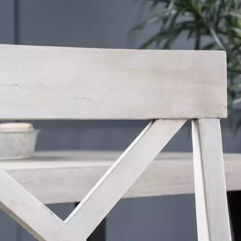 Chaise de salle à manger Acacia style ferme noir/gris clair/noyer/blanc, lot de 2