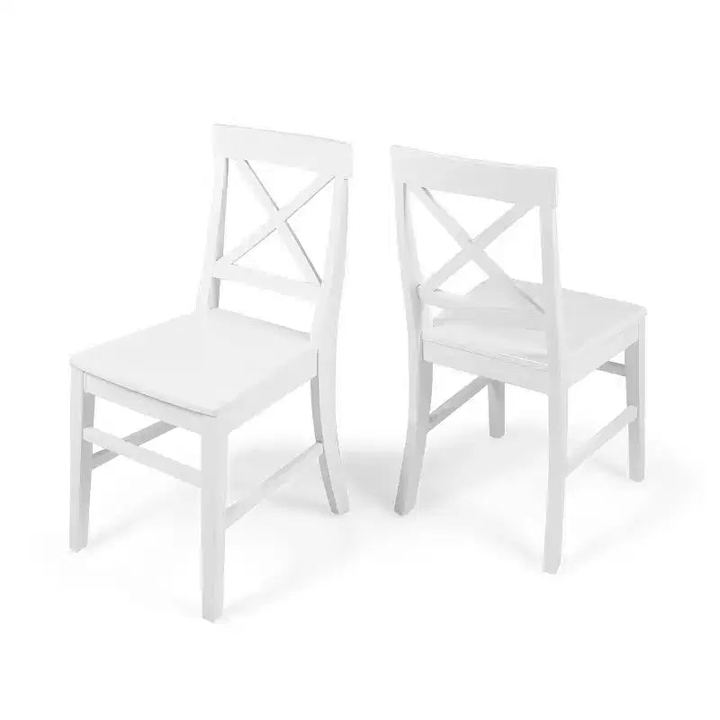 Chaise de salle à manger Acacia style ferme noir/gris clair/noyer/blanc, lot de 2