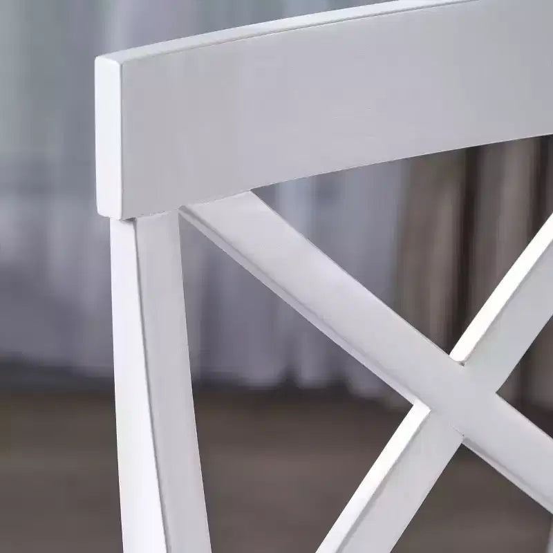 Chaise de salle à manger Acacia style ferme noir/gris clair/noyer/blanc, lot de 2
