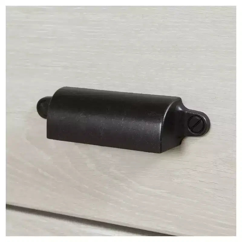 Table de chevet noir mat et blanc cassé avec tiroir et étagères