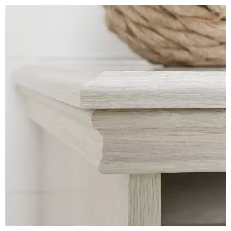 Table de chevet noir mat et blanc cassé avec tiroir et étagères