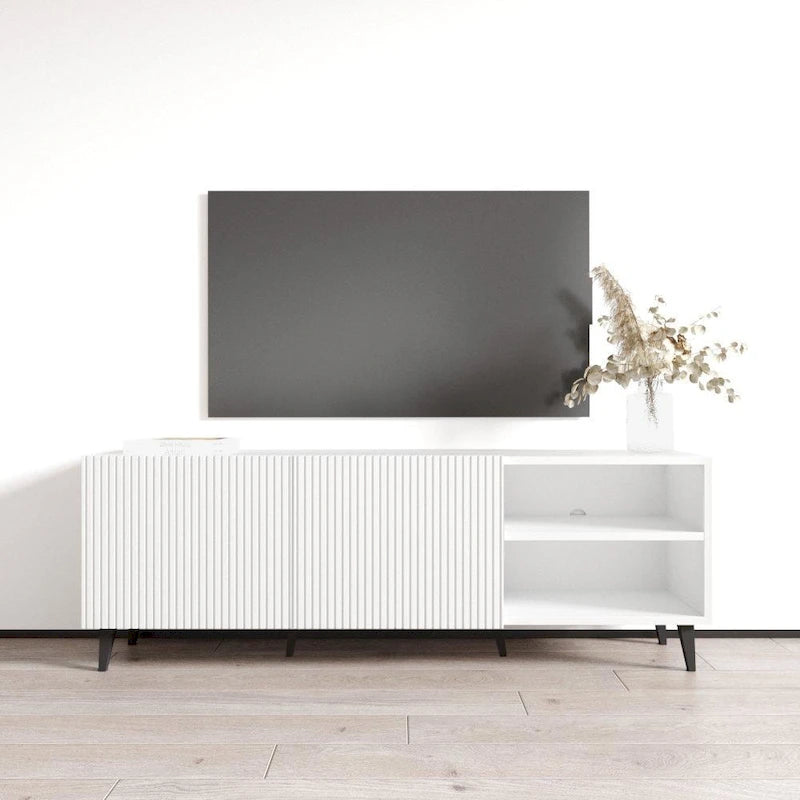 Mobile TV da 59", bianco/nero opaco, adatto per TV fino a 65"