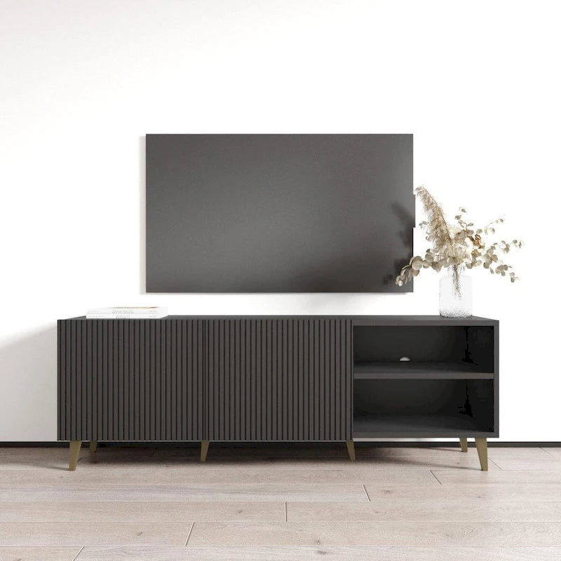 Mobile TV da 59", bianco/nero opaco, adatto per TV fino a 65"