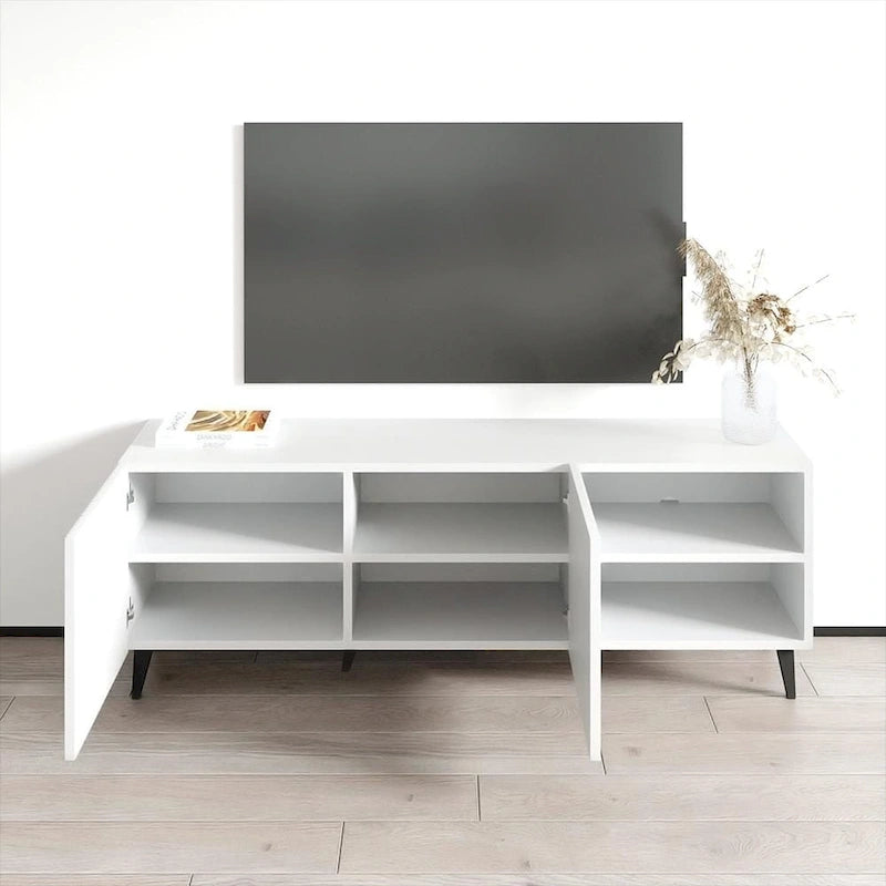 Mobile TV da 59", bianco/nero opaco, adatto per TV fino a 65"