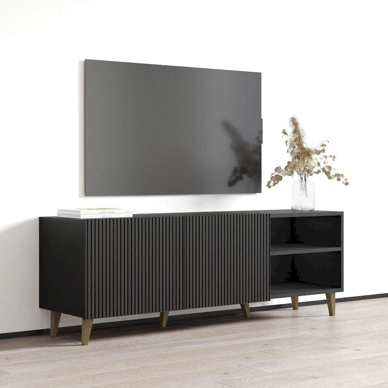 Mobile TV da 59", bianco/nero opaco, adatto per TV fino a 65"