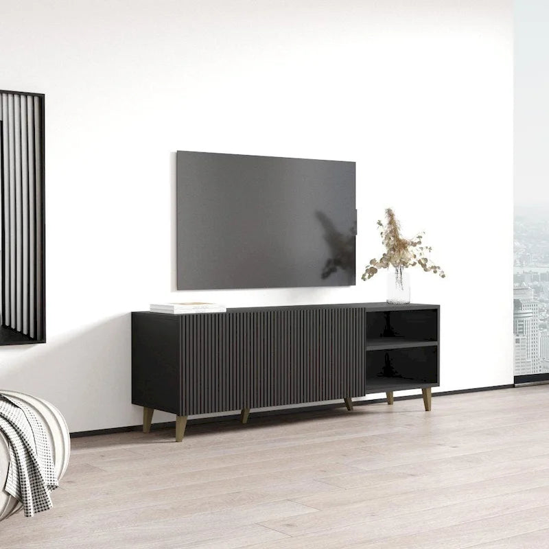 Mobile TV da 59", bianco/nero opaco, adatto per TV fino a 65"