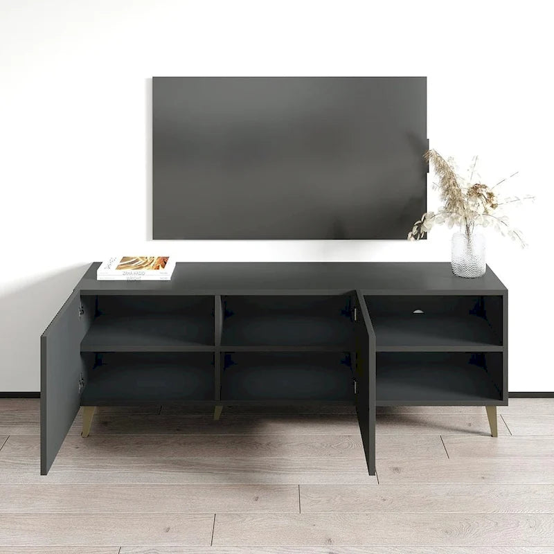 Mobile TV da 59", bianco/nero opaco, adatto per TV fino a 65"