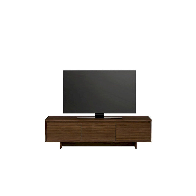 Mobile porta TV da 60" con cassetto e ante – Beige / Noce, stile scandinavo