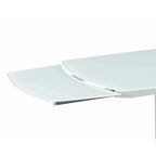 Set tavolo da pranzo allungabile in vetro bianco e sedie, 6 posti a sedere