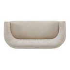 Divanetto Due Posti Mid-Century con Cuciture a Canale, in Tessuto e Gambe in Legno