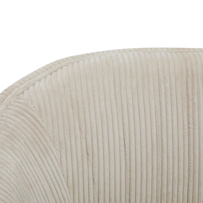 Divanetto Due Posti Mid-Century con Cuciture a Canale, in Tessuto e Gambe in Legno