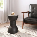 Tavolino/Sgabello Laterale in Legno di Mango Nero Opaco