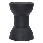 Tavolino/Sgabello Laterale in Legno di Mango Nero Opaco