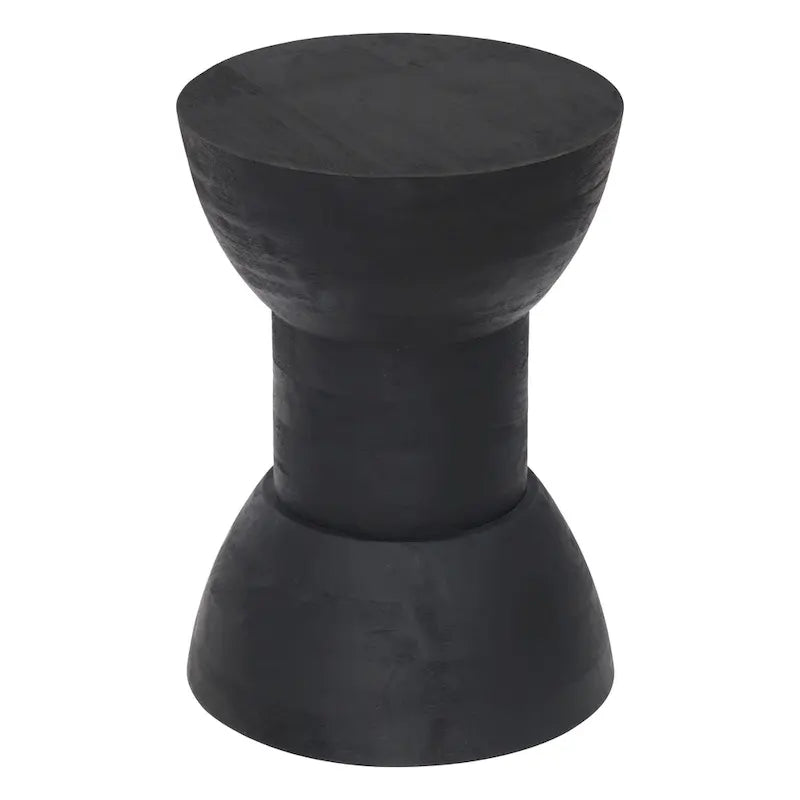 Tavolino/Sgabello Laterale in Legno di Mango Nero Opaco
