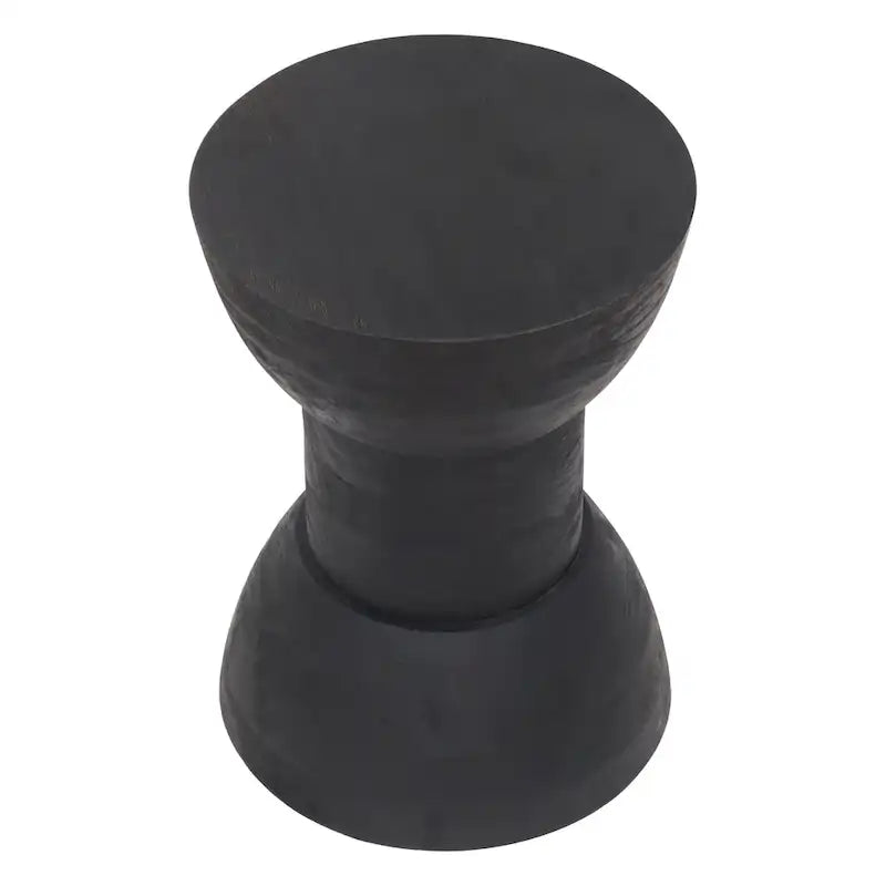 Tavolino/Sgabello Laterale in Legno di Mango Nero Opaco