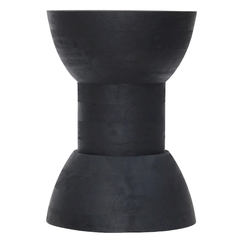 Tavolino/Sgabello Laterale in Legno di Mango Nero Opaco