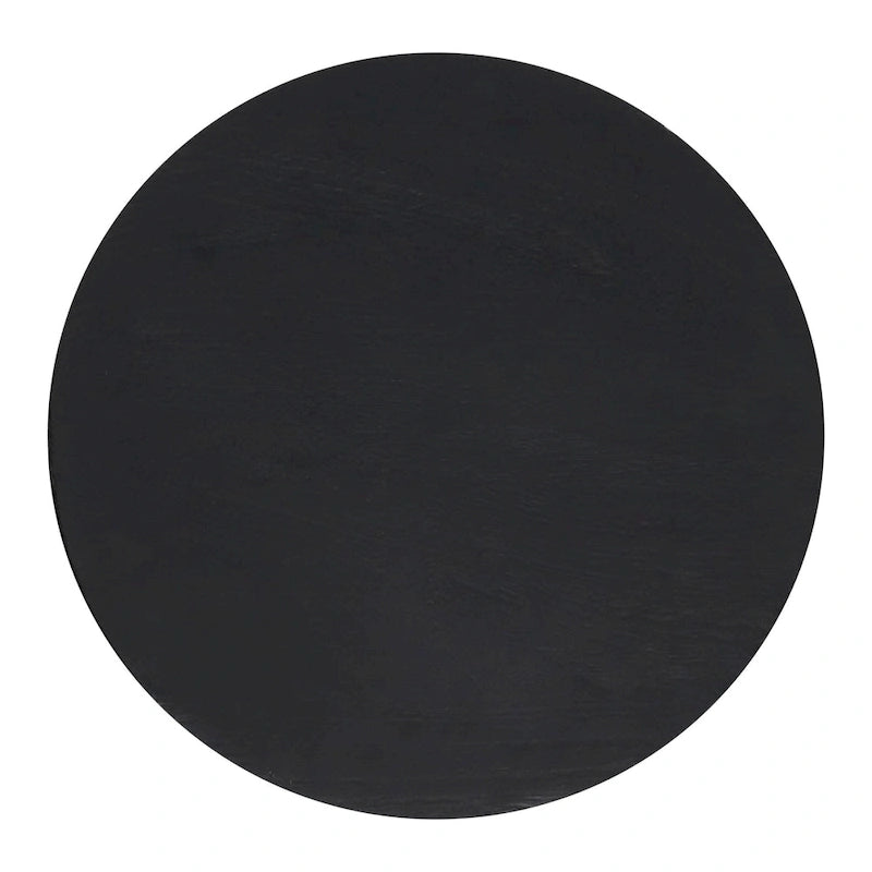 Tavolino/Sgabello Laterale in Legno di Mango Nero Opaco
