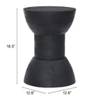 Tavolino/Sgabello Laterale in Legno di Mango Nero Opaco