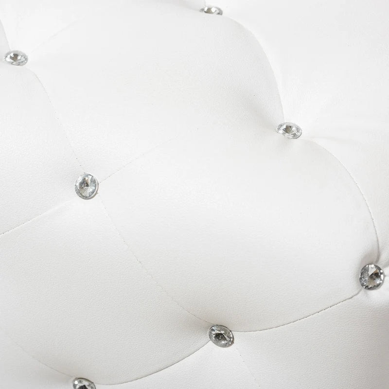 Panca imbottita in ecopelle trapuntata con cristalli bianchi/neri, 1-2 posti