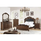 Letto in legno di ciliegio scuro con testiera trapuntata – King / Queen / California King, per 2 persone