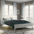 Letto Queen con piattaforma a doghe e testiera, bianco/grigio – adatto per 1-2 persone