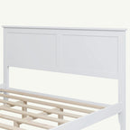 Letto Queen con piattaforma a doghe e testiera, bianco/grigio – adatto per 1-2 persone