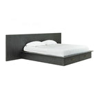 Set letto a piattaforma contemporaneo grigio scuro con 2 comodini – Queen / Eastern King