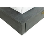Set letto a piattaforma contemporaneo grigio scuro con 2 comodini – Queen / Eastern King