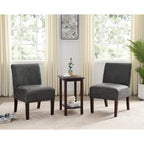 Set di 3 pezzi contemporaneo con poltrona e tavolino laterale (2 persone) marrone/grigio