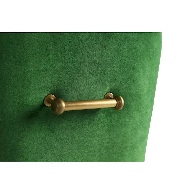 Sedia Laterale in Velluto Verde – Gambe Oro – Singola / Altezza Standard da Tavolo