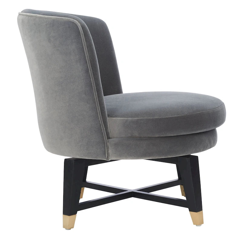 Poltrona girevole accentata color carbone – 1 posto