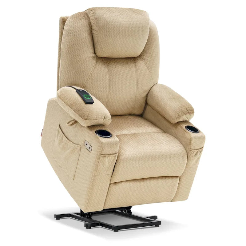 Poltrona Reclinabile Elettrica in Tessuto con Massaggio e Poggiapiedi, 1 Posto, Diversi Colori