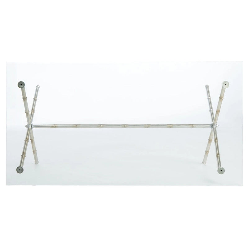 Tavolino da salotto con piano in vetro e dettagli in metallo – Oro/Argento, Trasparente/Bianco, Monouso