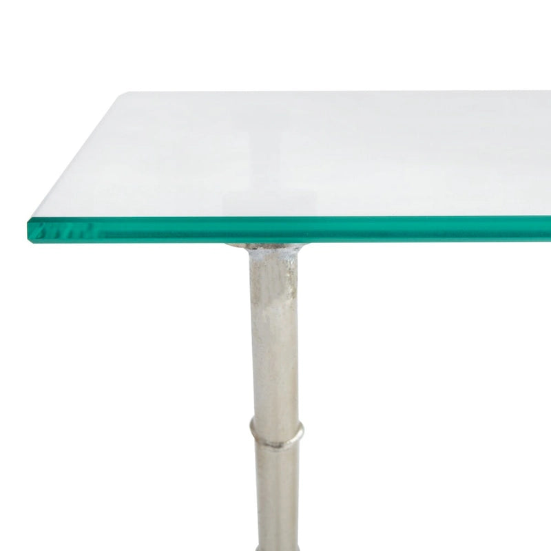 Tavolino da salotto con piano in vetro e dettagli in metallo – Oro/Argento, Trasparente/Bianco, Monouso