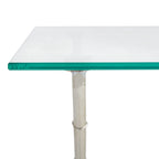 Tavolino da salotto con piano in vetro e dettagli in metallo – Oro/Argento, Trasparente/Bianco, Monouso