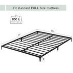 Struttura Letto a Piattaforma in Metallo Nero – Nessuna Rete a Molle, Supporto a 6/12 Gambe, Singolo/Matrimoniale/Queen