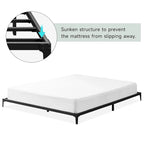 Struttura Letto a Piattaforma in Metallo Nero – Nessuna Rete a Molle, Supporto a 6/12 Gambe, Singolo/Matrimoniale/Queen
